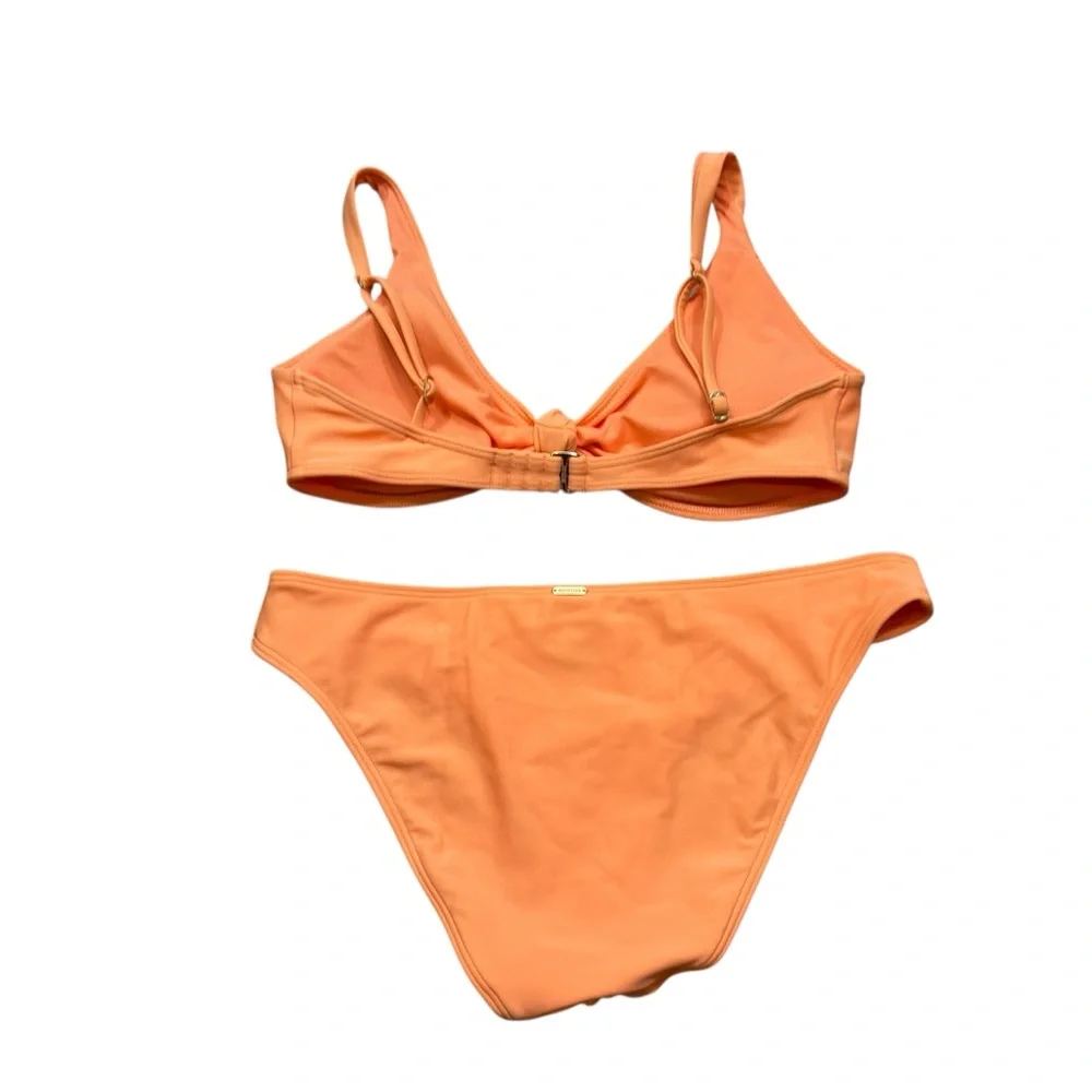 Ladies Hollister Swim Light Orange Textured Bikini‎ Swim Suit Size Small